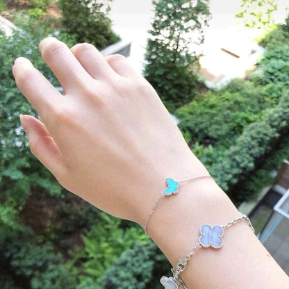 [LumiVibe]BUTTERFLY TURQUOISE BUTTERFLY BRACELET SILVER