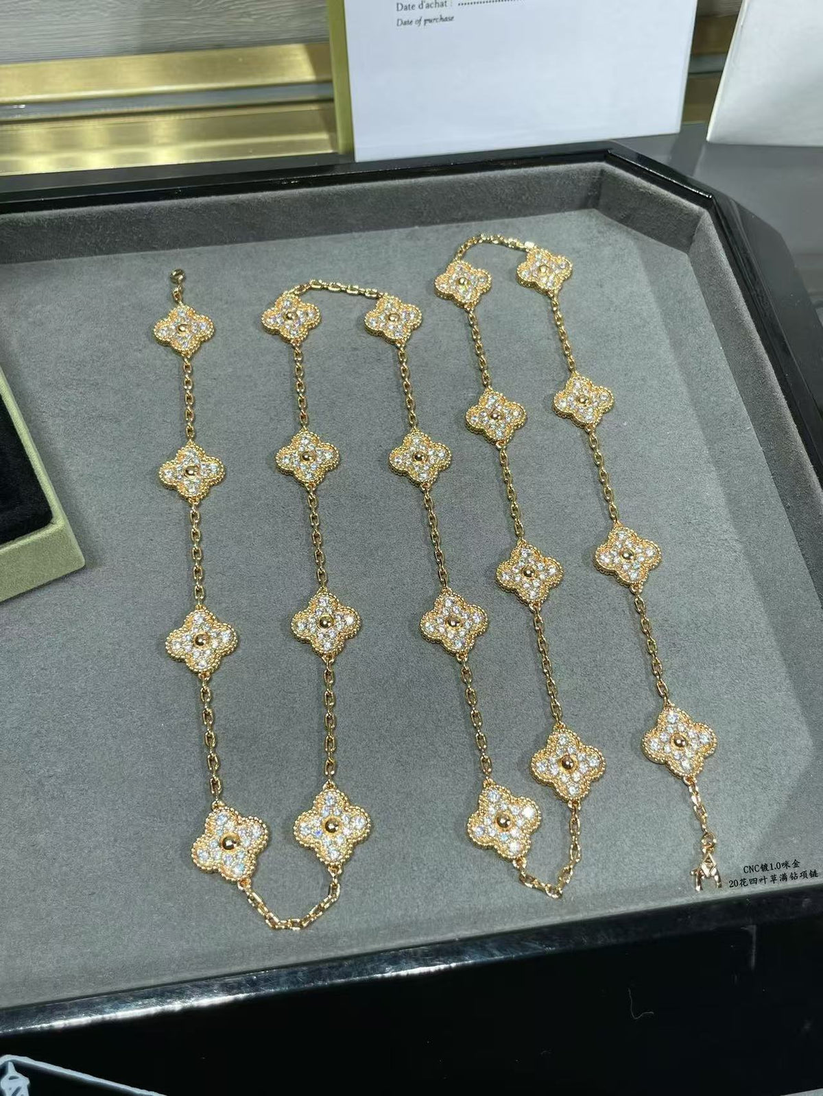 [LumiVibe]CLOVER 20 MOTIFS FULL-DIAMOND NECKLACE