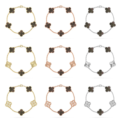 [LumiVibe] CLOVER 5 MOTIF GRAY MOP BRACELET COLLECTION