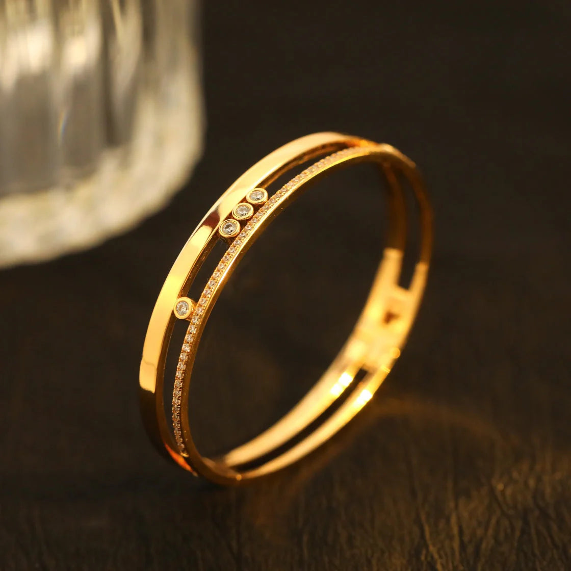 [LumiVibe]Move Romane Diamond Bangle Bracelet