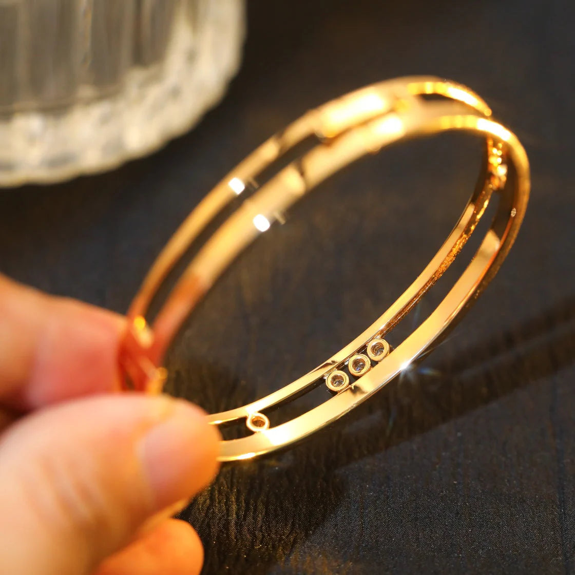 [LumiVibe]Move Romane Diamond Bangle Bracelet