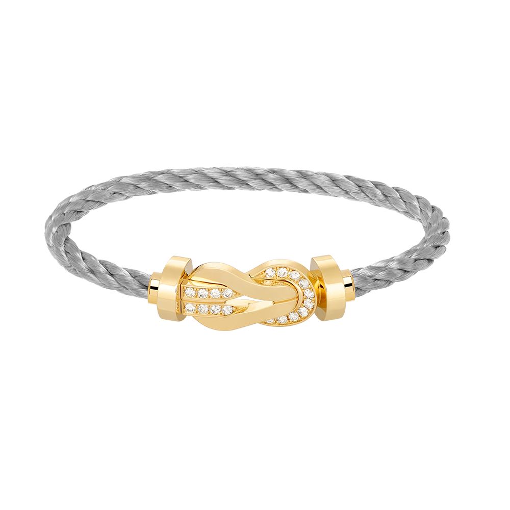 [LumiVibe]CHANCE LARGE 8 FIGURE BUCKLE HALF DIAMOND BRACELET GOLD