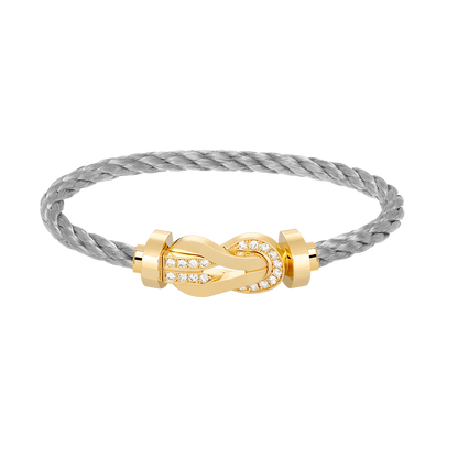 [LumiVibe]CHANCE LARGE 8 FIGURE BUCKLE HALF DIAMOND BRACELET GOLD