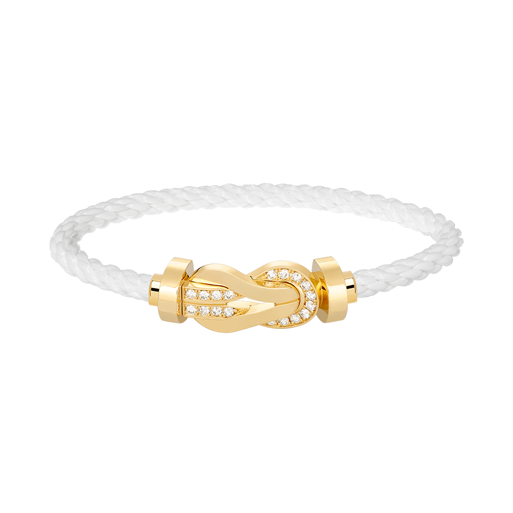 [LumiVibe]CHANCE LARGE 8 FIGURE BUCKLE HALF DIAMOND BRACELET GOLD