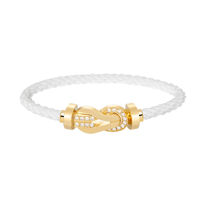 [LumiVibe]CHANCE LARGE 8 FIGURE BUCKLE HALF DIAMOND BRACELET GOLD