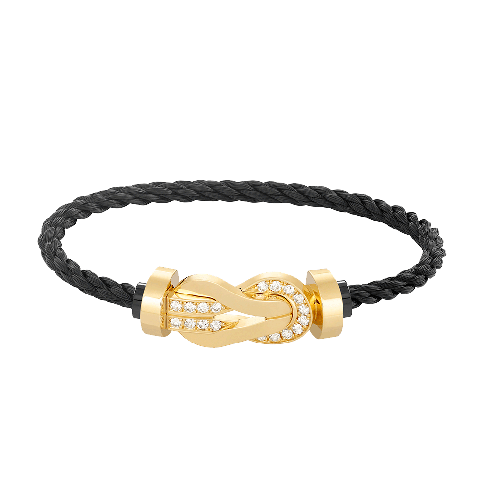 [LumiVibe]CHANCE LARGE 8 FIGURE BUCKLE HALF DIAMOND BRACELET GOLD