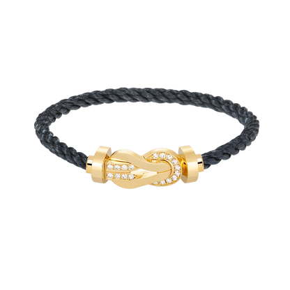 [LumiVibe]CHANCE LARGE 8 FIGURE BUCKLE HALF DIAMOND BRACELET GOLD
