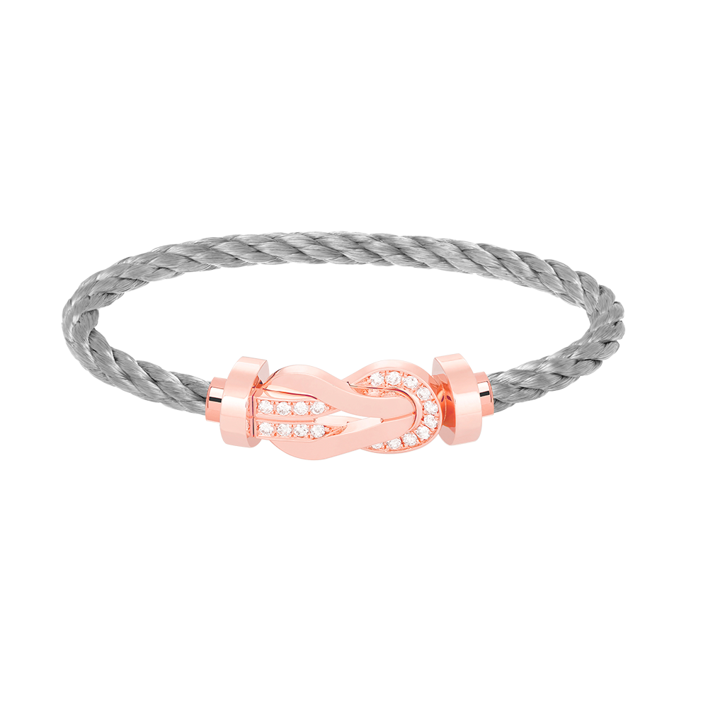 [LumiVibe]CHANCE LARGE 8 FIGURE BUCKLE HALF DIAMOND BRACELET ROSE GOLD