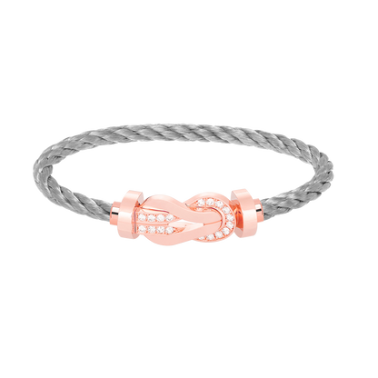 [LumiVibe]CHANCE LARGE 8 FIGURE BUCKLE HALF DIAMOND BRACELET ROSE GOLD