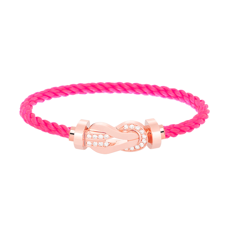 [LumiVibe]CHANCE LARGE 8 FIGURE BUCKLE HALF DIAMOND BRACELET ROSE GOLD