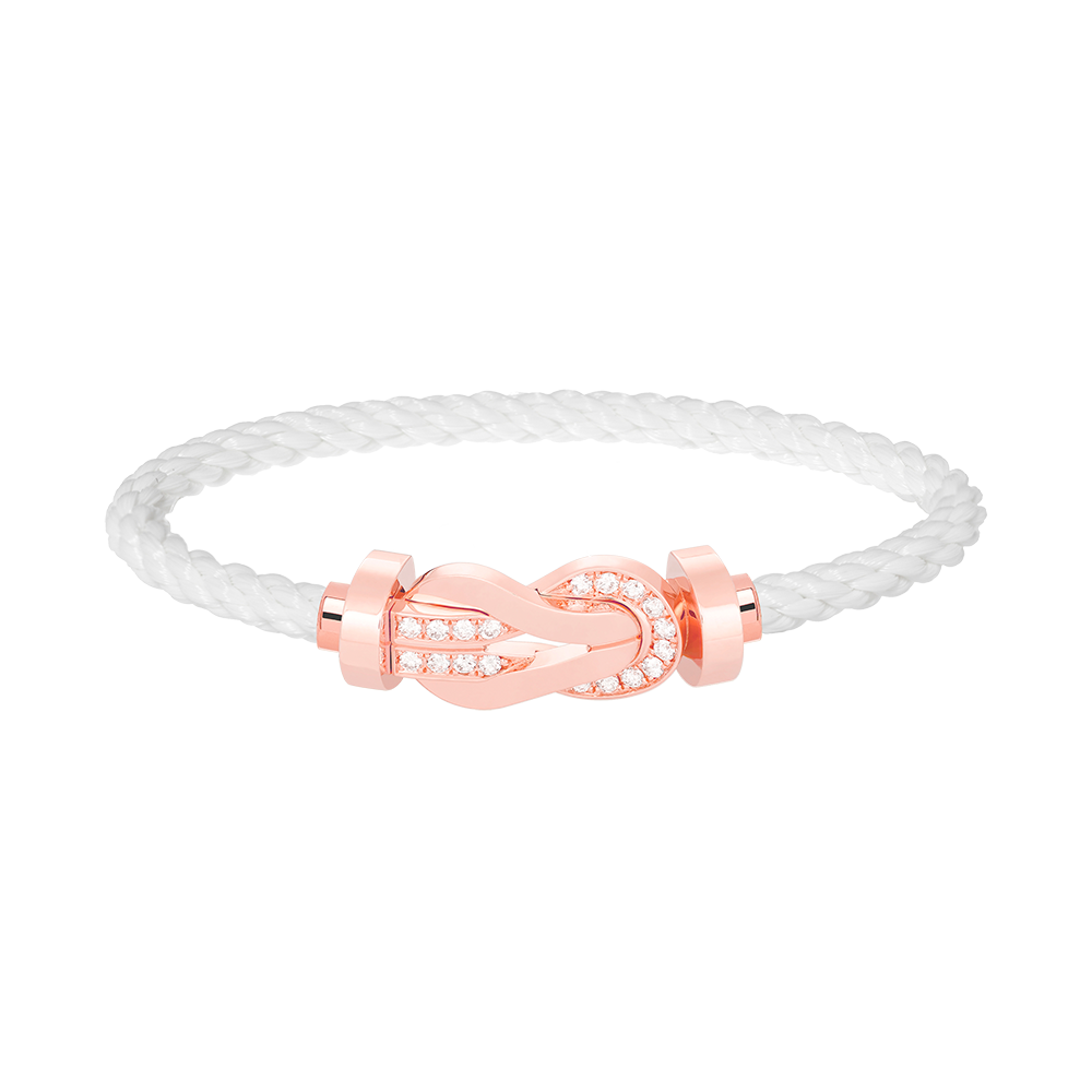 [LumiVibe]CHANCE LARGE 8 FIGURE BUCKLE HALF DIAMOND BRACELET ROSE GOLD