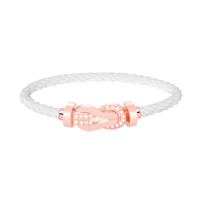 [LumiVibe]CHANCE LARGE 8 FIGURE BUCKLE HALF DIAMOND BRACELET ROSE GOLD