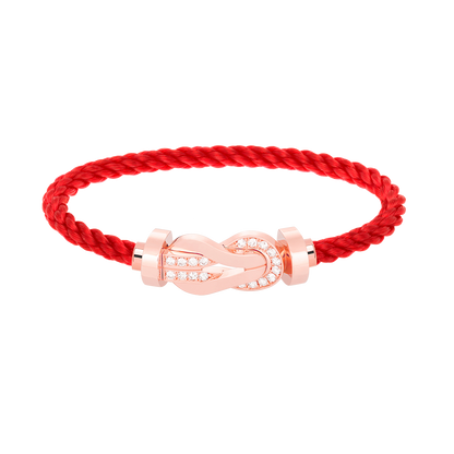 [LumiVibe]CHANCE LARGE 8 FIGURE BUCKLE HALF DIAMOND BRACELET ROSE GOLD