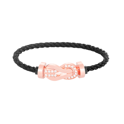 [LumiVibe]CHANCE LARGE 8 FIGURE BUCKLE HALF DIAMOND BRACELET ROSE GOLD
