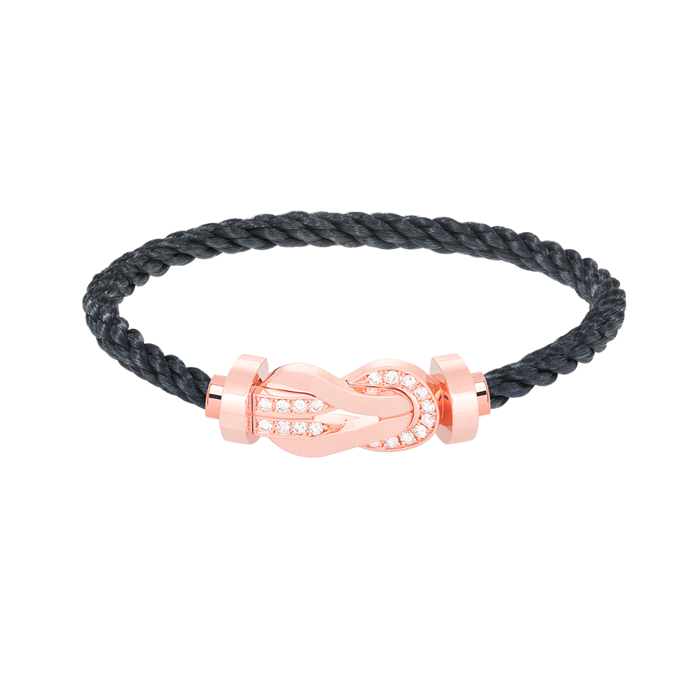 [LumiVibe]CHANCE LARGE 8 FIGURE BUCKLE HALF DIAMOND BRACELET ROSE GOLD