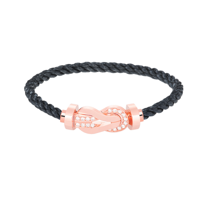 [LumiVibe]CHANCE LARGE 8 FIGURE BUCKLE HALF DIAMOND BRACELET ROSE GOLD