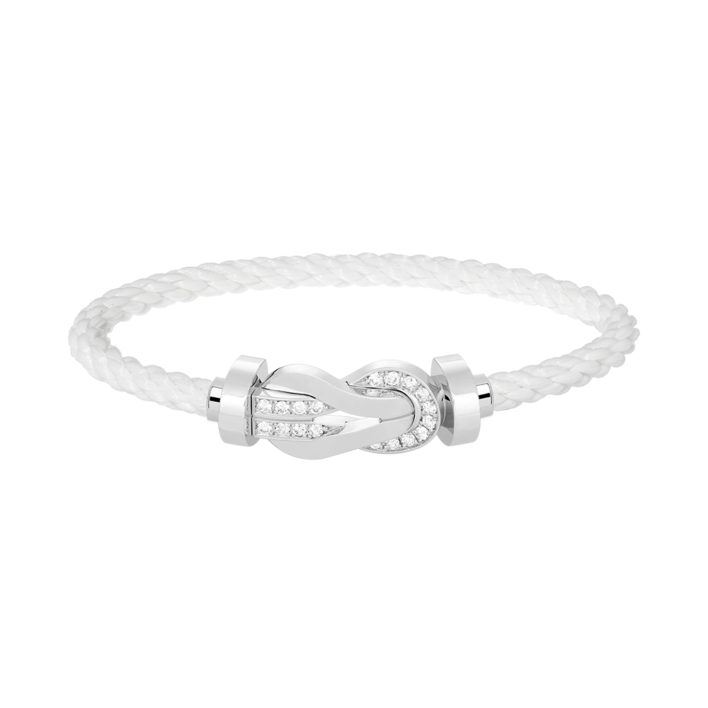 [LumiVibe]CHANCE LARGE 8 FIGURE BUCKLE HALF DIAMOND BRACELET SILVER