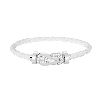 [LumiVibe]CHANCE LARGE 8 FIGURE BUCKLE HALF DIAMOND BRACELET SILVER