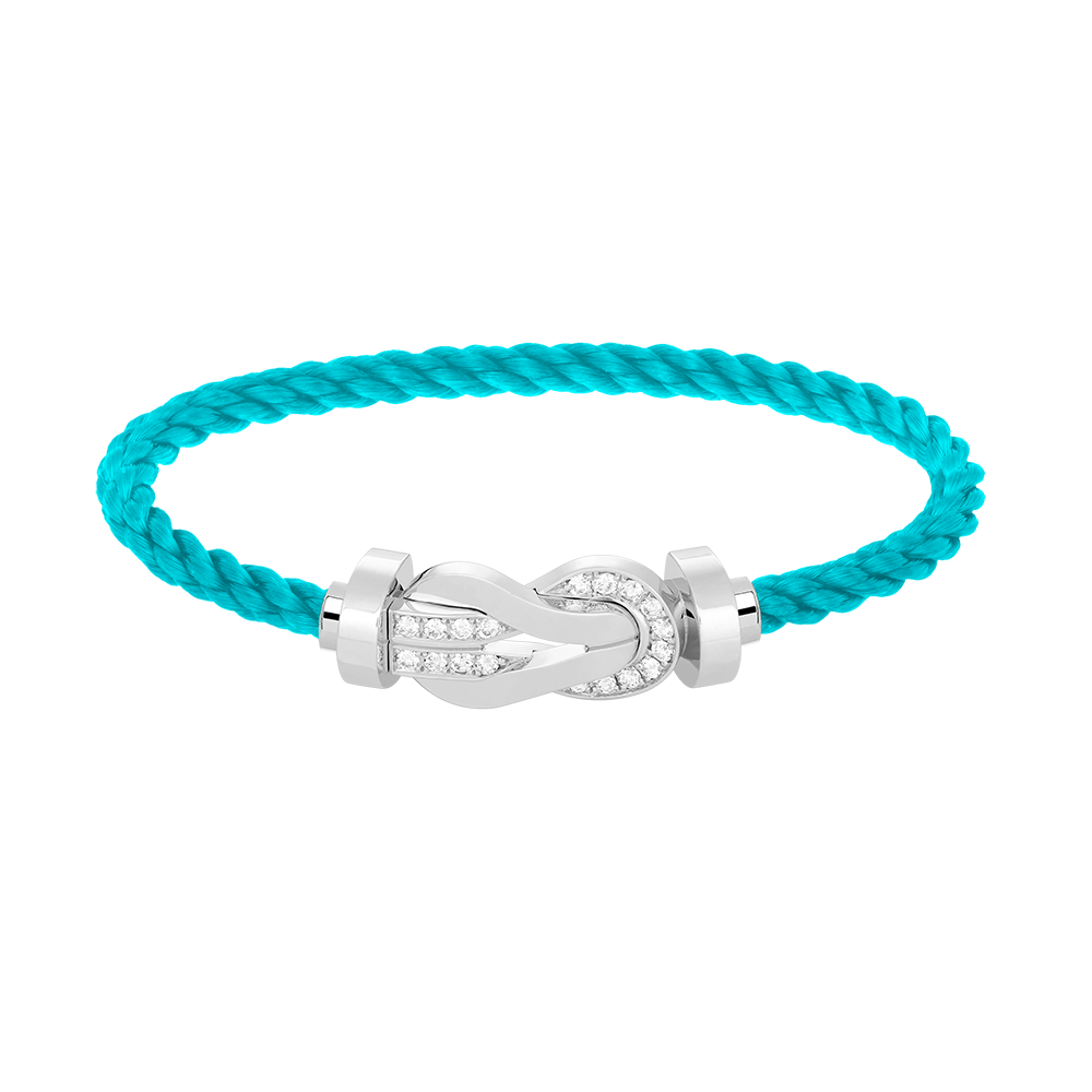 [LumiVibe]CHANCE LARGE 8 FIGURE BUCKLE HALF DIAMOND BRACELET SILVER