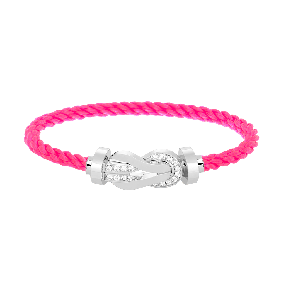 [LumiVibe]CHANCE LARGE 8 FIGURE BUCKLE HALF DIAMOND BRACELET SILVER