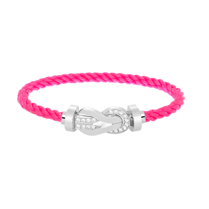 [LumiVibe]CHANCE LARGE 8 FIGURE BUCKLE HALF DIAMOND BRACELET SILVER
