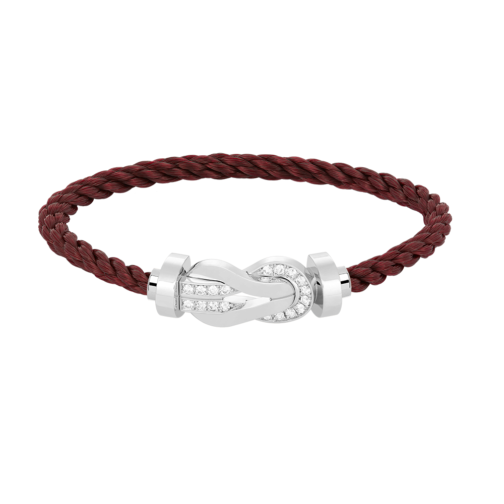 [LumiVibe]CHANCE LARGE 8 FIGURE BUCKLE HALF DIAMOND BRACELET SILVER