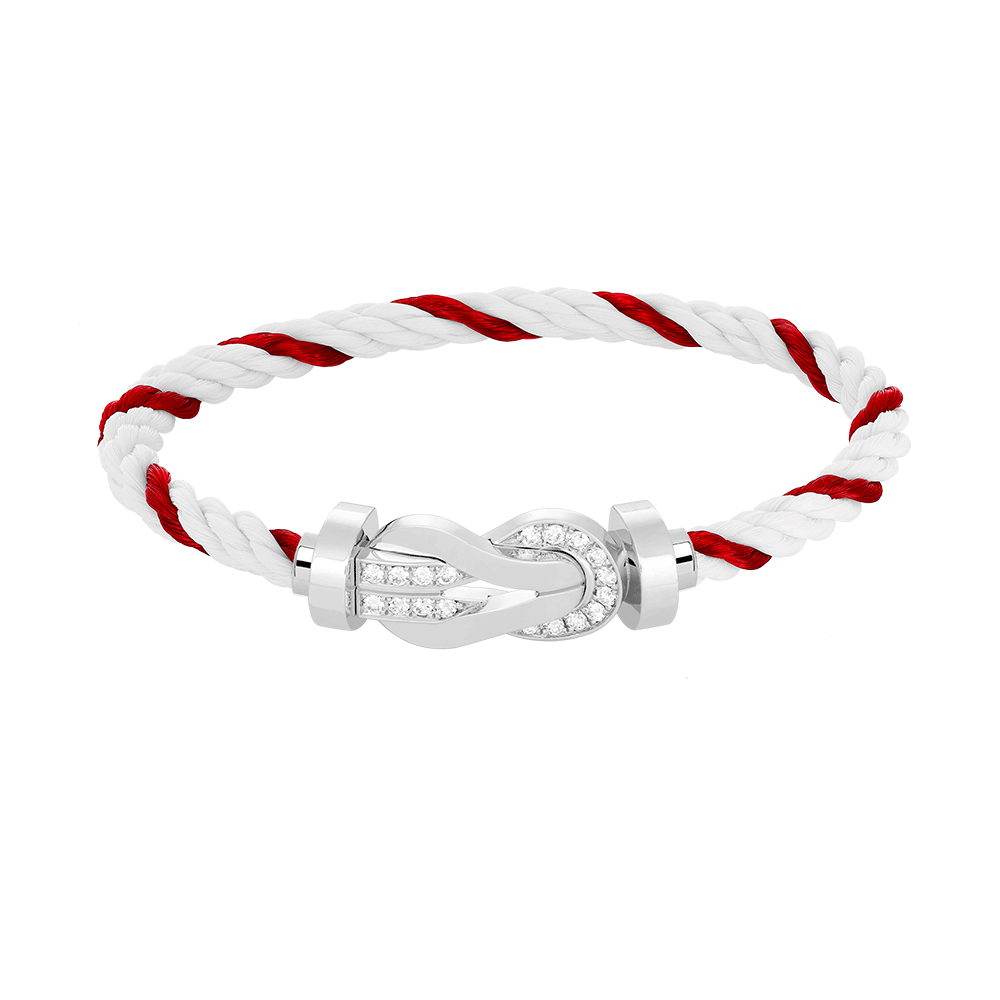 [LumiVibe]CHANCE LARGE 8 FIGURE BUCKLE HALF DIAMOND BRACELET SILVER