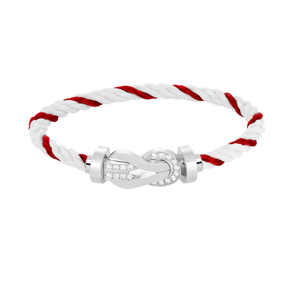 [LumiVibe]CHANCE LARGE 8 FIGURE BUCKLE HALF DIAMOND BRACELET SILVER
