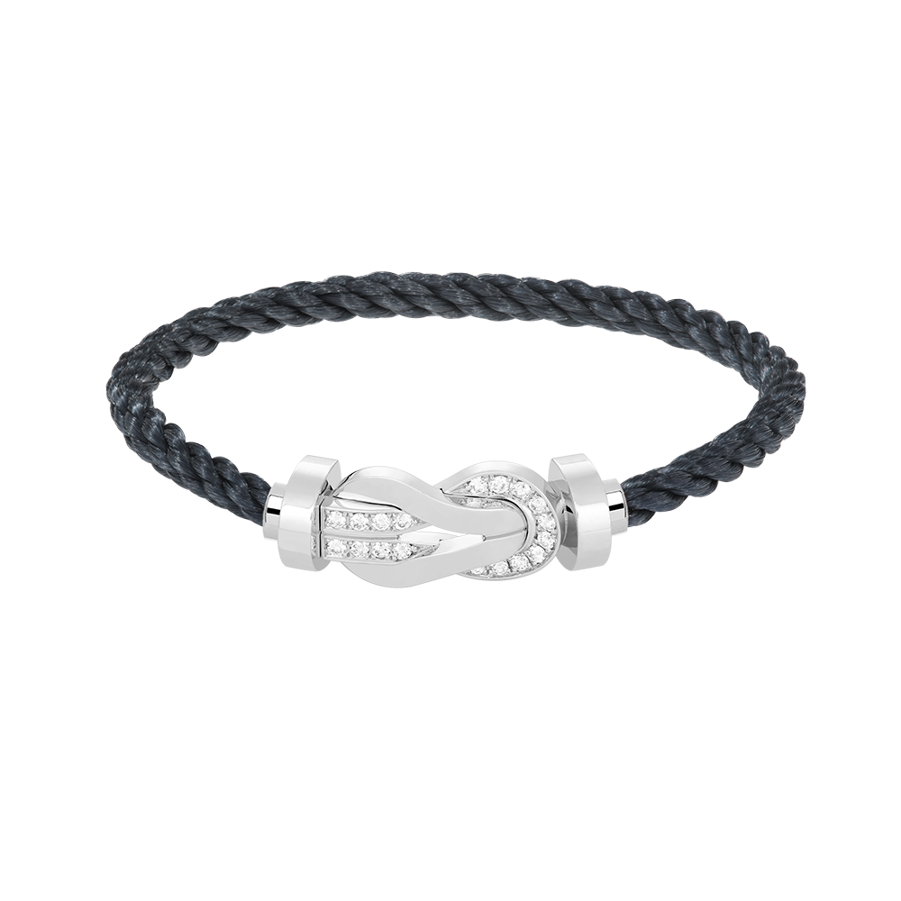 [LumiVibe]CHANCE LARGE 8 FIGURE BUCKLE HALF DIAMOND BRACELET SILVER