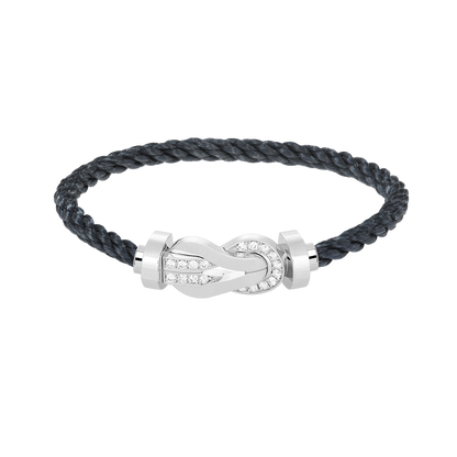[LumiVibe]CHANCE LARGE 8 FIGURE BUCKLE HALF DIAMOND BRACELET SILVER