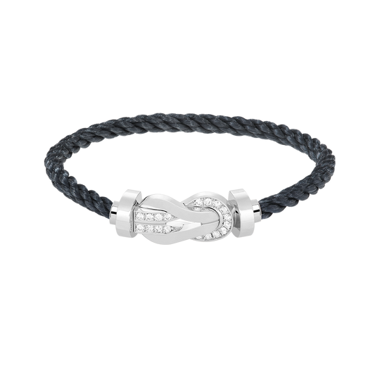 [LumiVibe]CHANCE LARGE 8 FIGURE BUCKLE HALF DIAMOND BRACELET SILVER