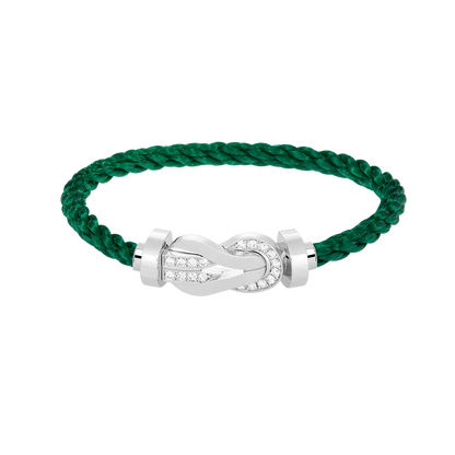 [LumiVibe]CHANCE LARGE 8 FIGURE BUCKLE HALF DIAMOND BRACELET SILVER
