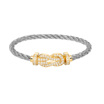 [LumiVibe]CHANCE LARGE 8 FIGURE BUCKLE FULLDIAMOND BRACELET GOLD