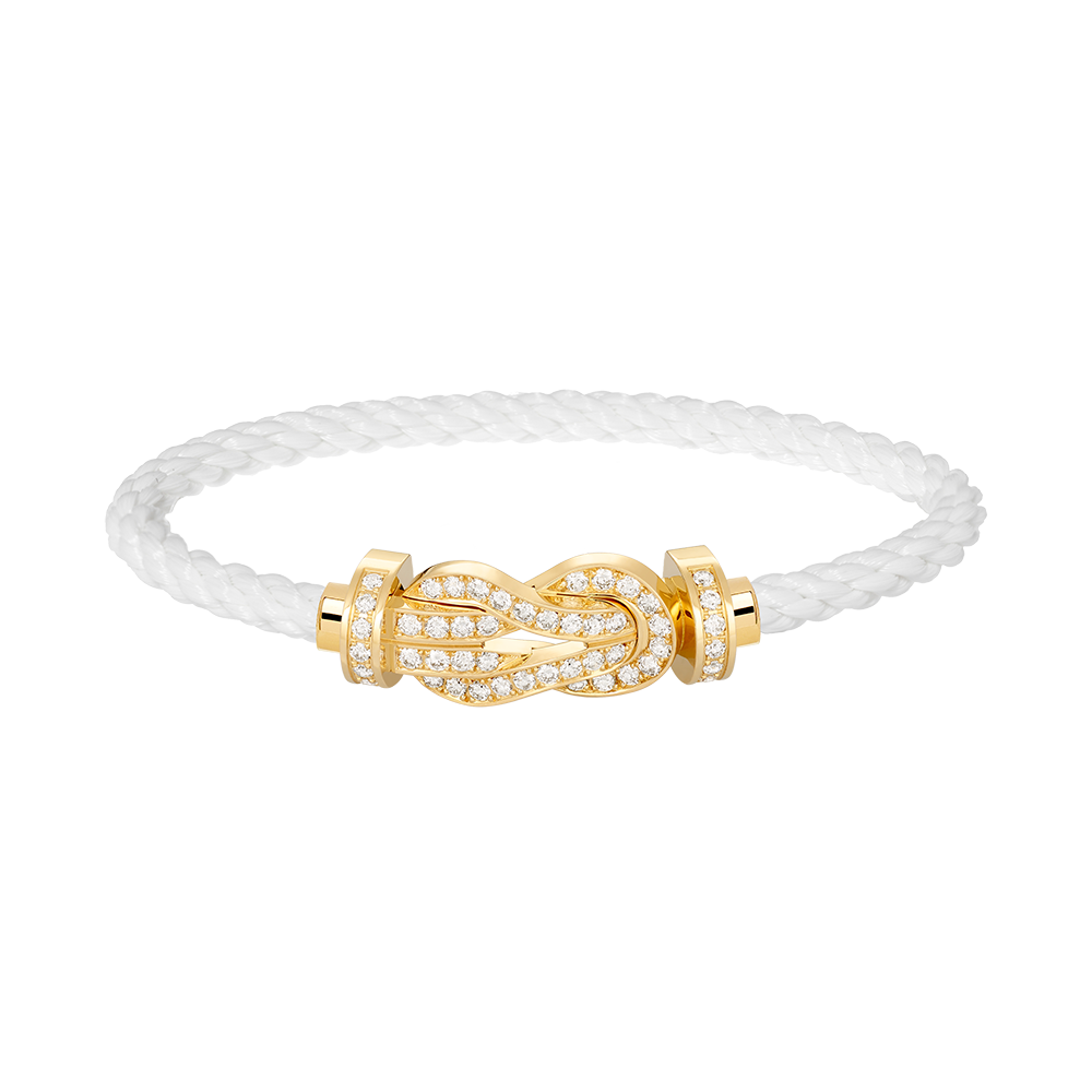 [LumiVibe]CHANCE LARGE 8 FIGURE BUCKLE FULLDIAMOND BRACELET GOLD