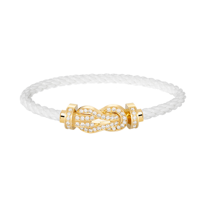 [LumiVibe]CHANCE LARGE 8 FIGURE BUCKLE FULLDIAMOND BRACELET GOLD