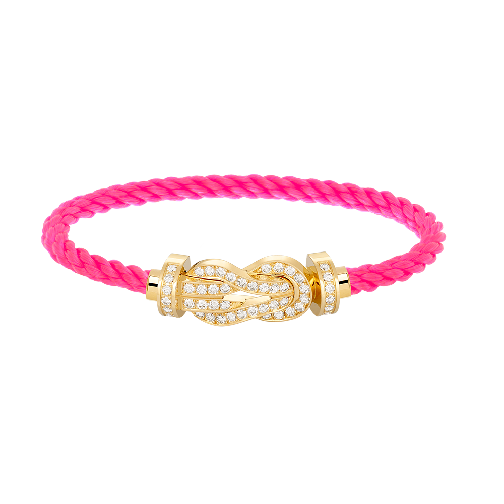 [LumiVibe]CHANCE LARGE 8 FIGURE BUCKLE FULLDIAMOND BRACELET GOLD