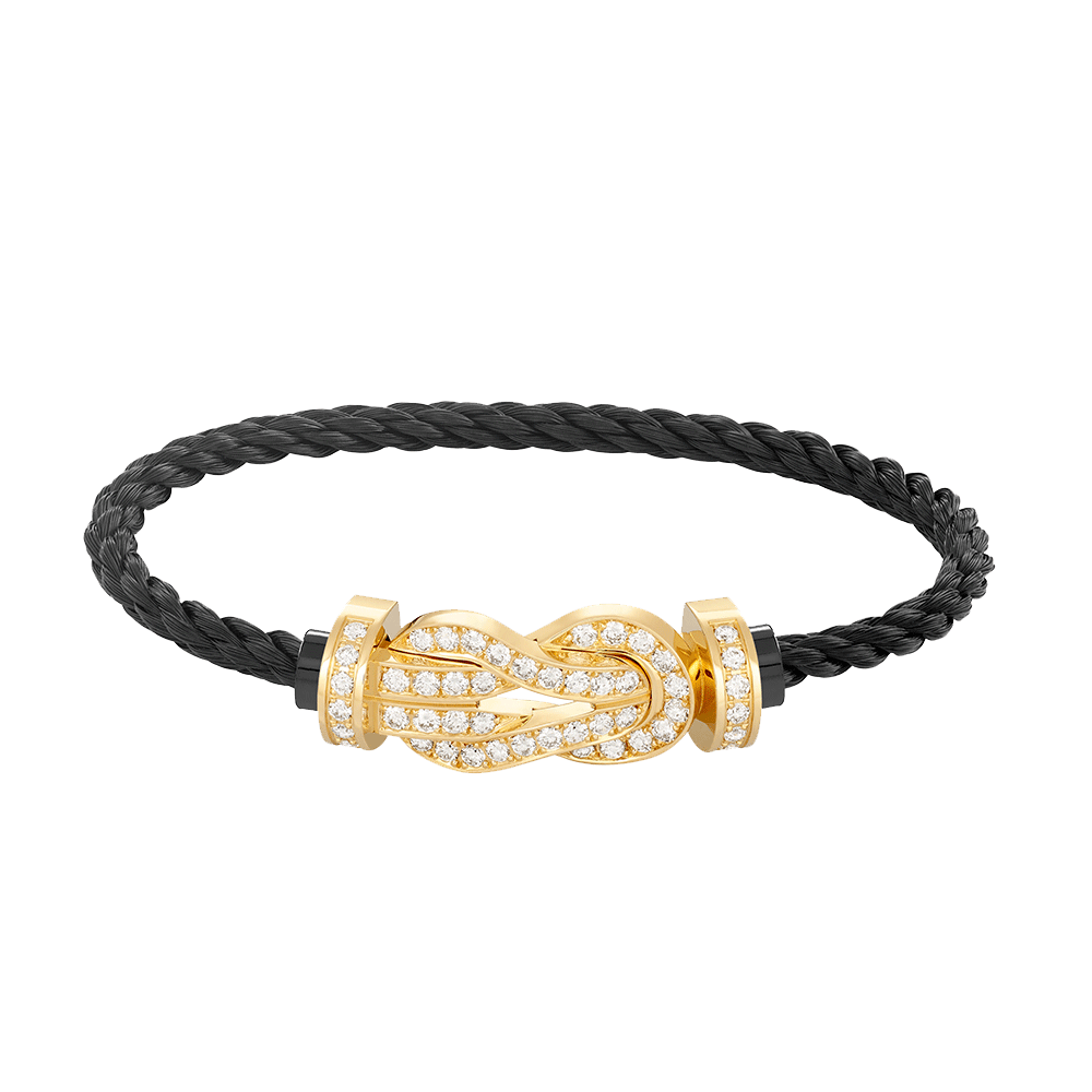 [LumiVibe]CHANCE LARGE 8 FIGURE BUCKLE FULLDIAMOND BRACELET GOLD
