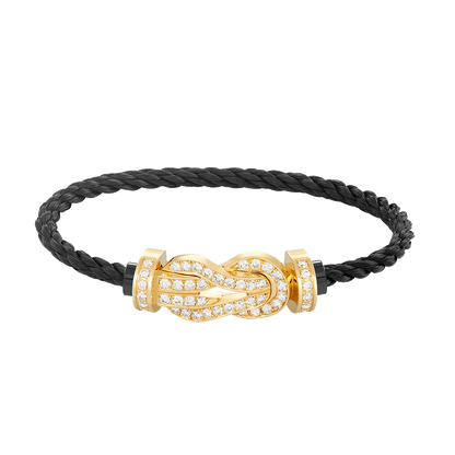 [LumiVibe]CHANCE LARGE 8 FIGURE BUCKLE FULLDIAMOND BRACELET GOLD