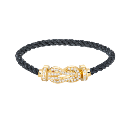 [LumiVibe]CHANCE LARGE 8 FIGURE BUCKLE FULLDIAMOND BRACELET GOLD