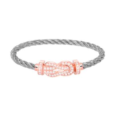 [LumiVibe]CHANCE LARGE 8 FIGURE BUCKLE FULL DIAMOND BRACELET ROSE GOLD