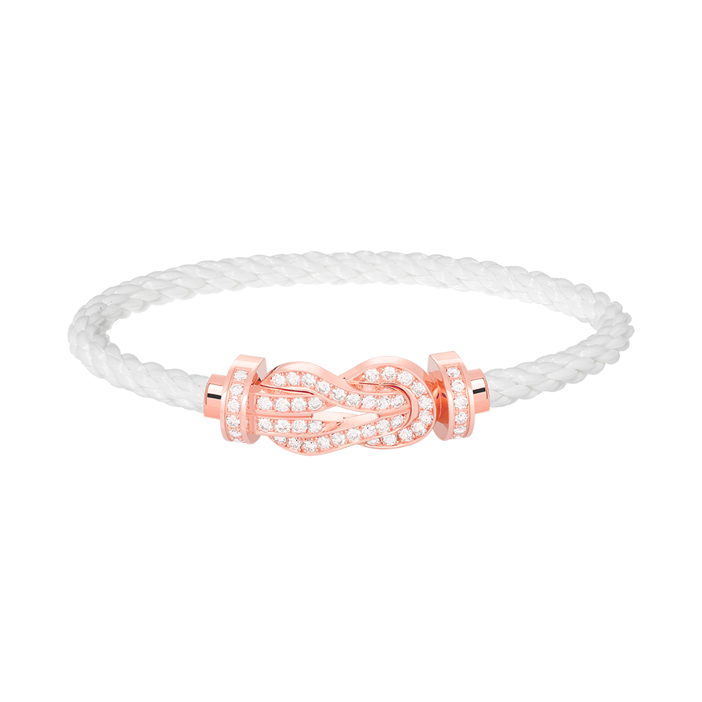 [LumiVibe]CHANCE LARGE 8 FIGURE BUCKLE FULL DIAMOND BRACELET ROSE GOLD