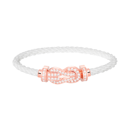 [LumiVibe]CHANCE LARGE 8 FIGURE BUCKLE FULL DIAMOND BRACELET ROSE GOLD