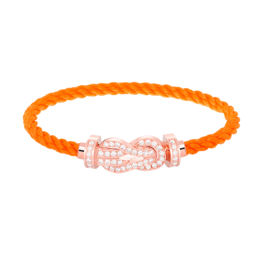 [LumiVibe]CHANCE LARGE 8 FIGURE BUCKLE FULL DIAMOND BRACELET ROSE GOLD
