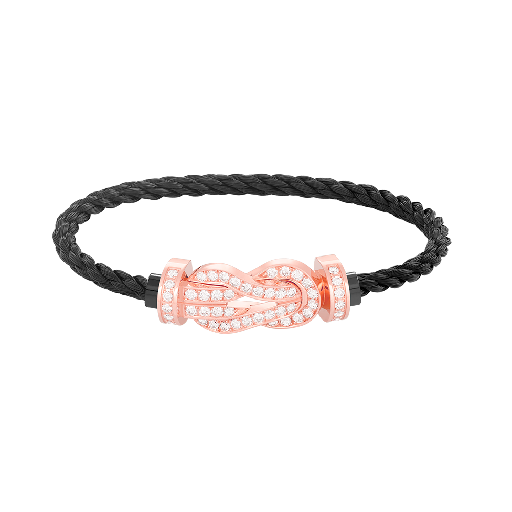 [LumiVibe]CHANCE LARGE 8 FIGURE BUCKLE FULL DIAMOND BRACELET ROSE GOLD