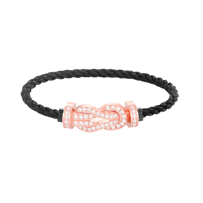 [LumiVibe]CHANCE LARGE 8 FIGURE BUCKLE FULL DIAMOND BRACELET ROSE GOLD