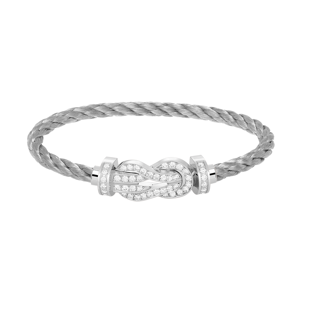 [LumiVibe]CHANCE LARGE 8 FIGURE BUCKLE FULL DIAMOND BRACELET SILVER
