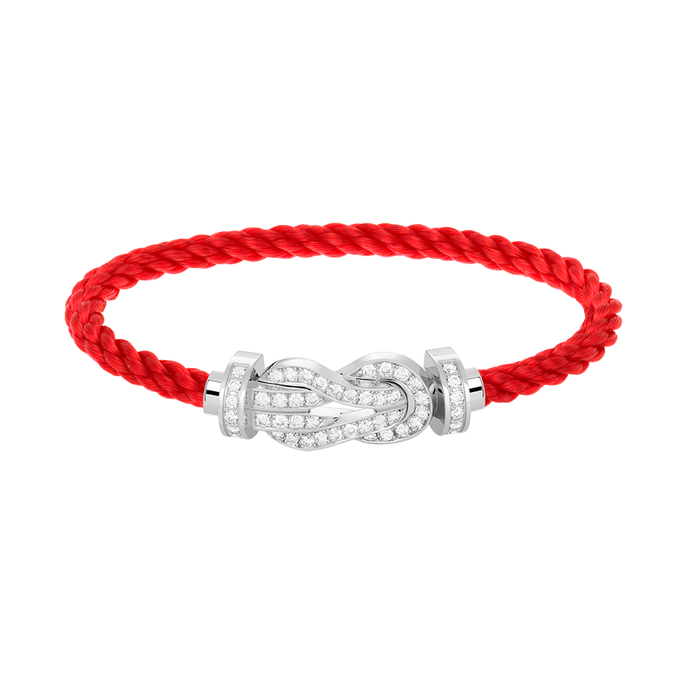 [LumiVibe]CHANCE LARGE 8 FIGURE BUCKLE FULL DIAMOND BRACELET SILVER