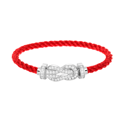[LumiVibe]CHANCE LARGE 8 FIGURE BUCKLE FULL DIAMOND BRACELET SILVER