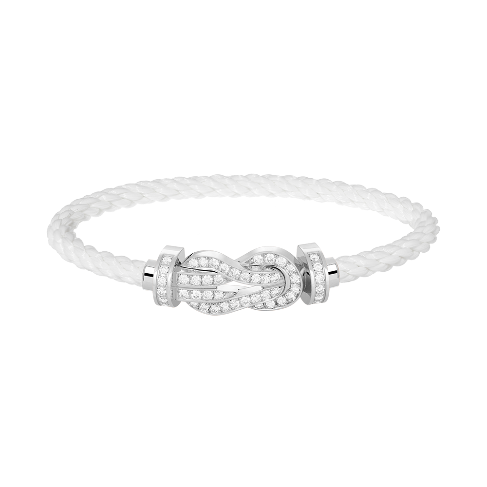 [LumiVibe]CHANCE LARGE 8 FIGURE BUCKLE FULL DIAMOND BRACELET SILVER