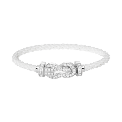 [LumiVibe]CHANCE LARGE 8 FIGURE BUCKLE FULL DIAMOND BRACELET SILVER